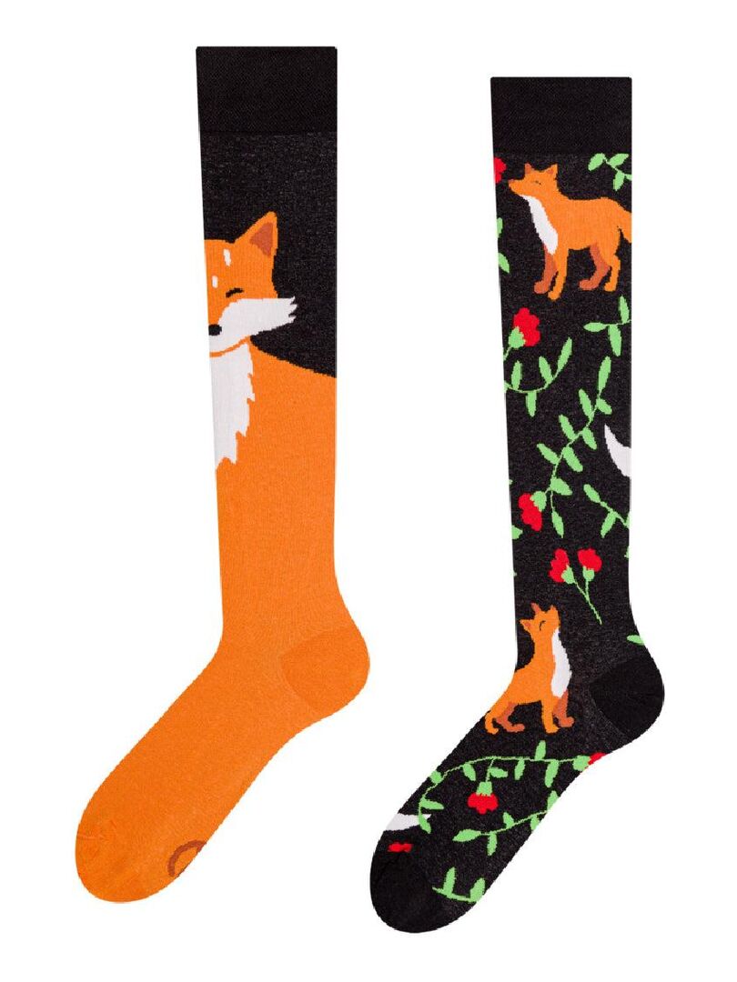 Chaussettes Fantaisie Renard Danse Forêt Automne - Taille 39-42 Homme, Bleu, Neuves Sans étiquette
