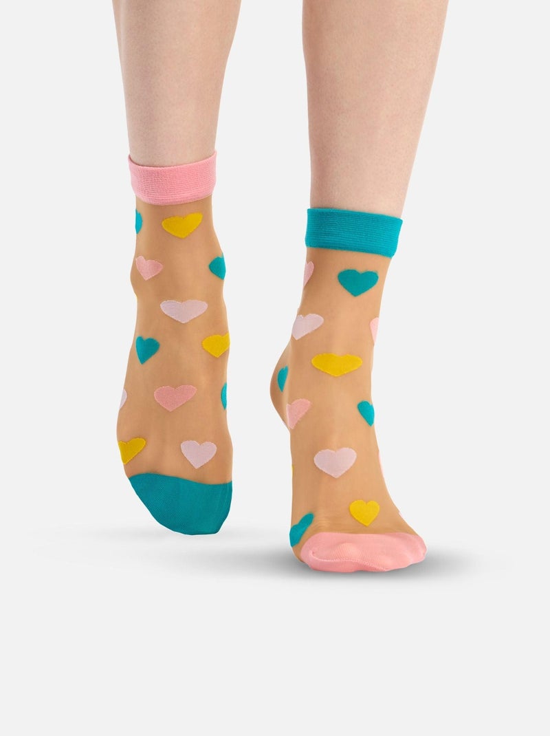 Chaussettes Dedoles Nylon Cœurs Pastels Multicolore - Kiabi