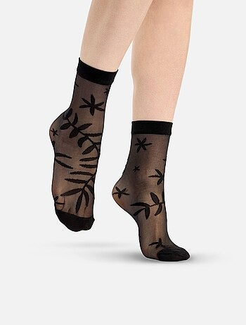 Chaussettes Dedoles Nylon Feuilles Noires