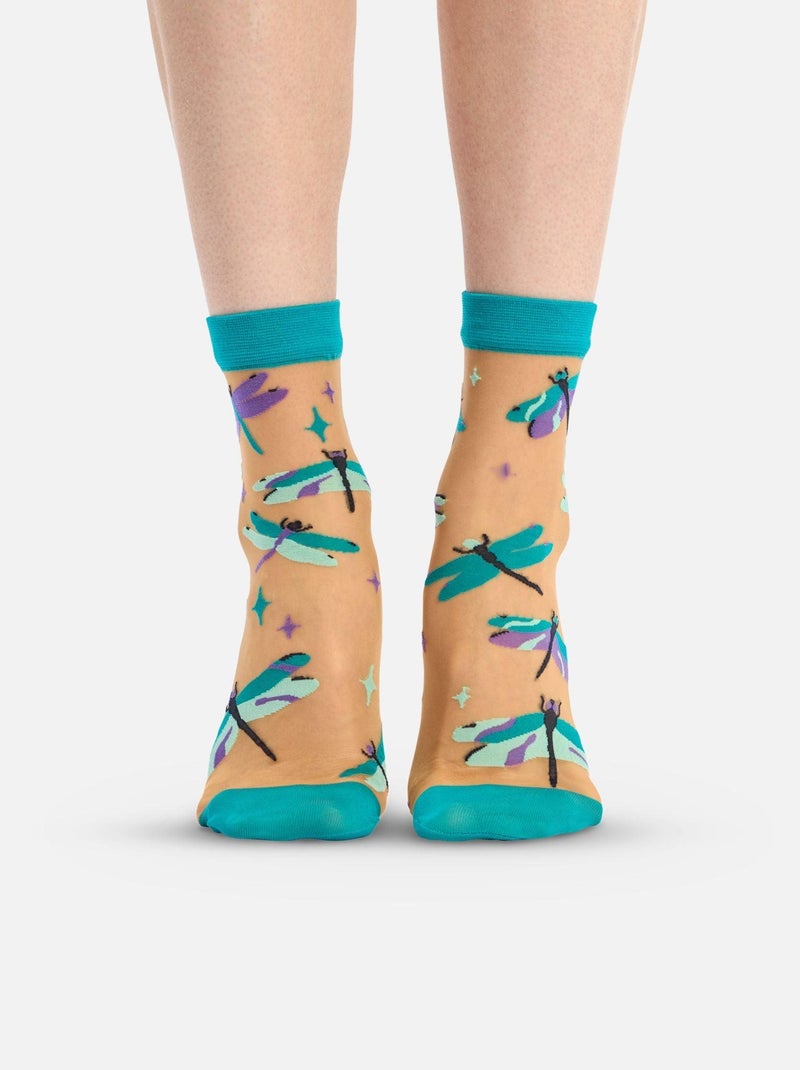 Chaussettes Dedoles Nylon Libellules Turquoises Multicolore - Kiabi