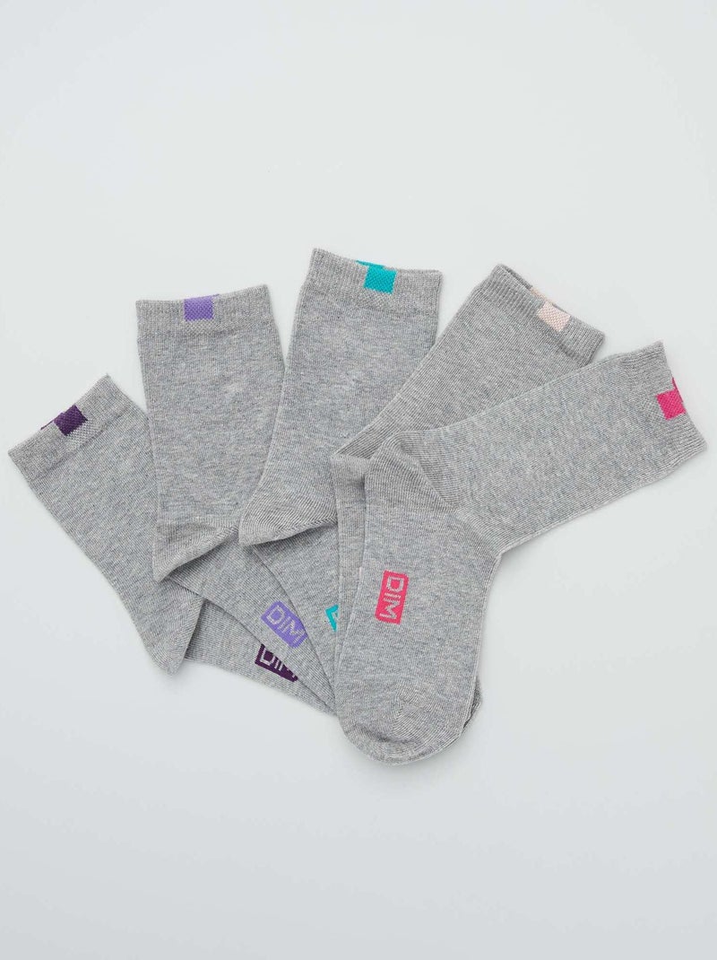 Chaussettes 'DIM' lot de 5 paires GRIS - Kiabi