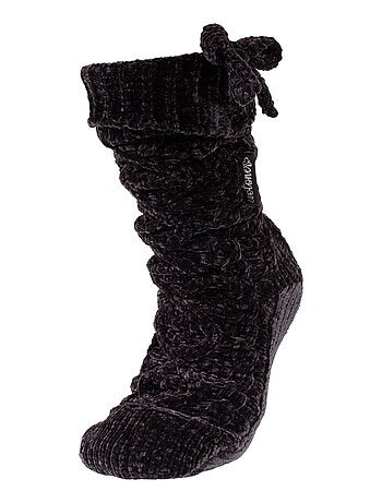 Chaussettes d'intérieur en maille chenille torsadée - fourrées femme Isotoner