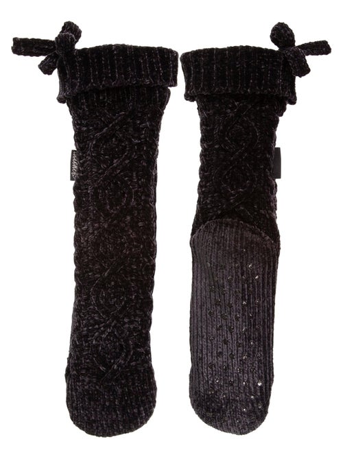 Chaussettes d'intérieur en maille chenille torsadée - fourrées femme Isotoner - Kiabi