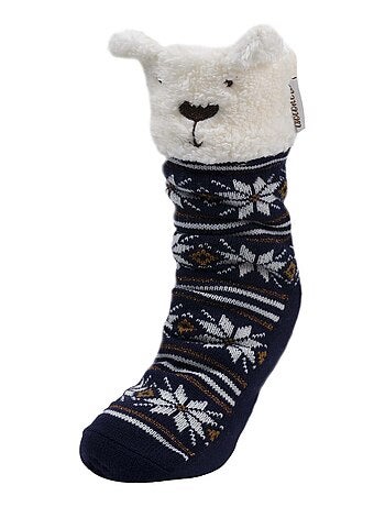 Chaussettes d'intérieur en maille, doublé sherpa, antidérapante femme Isotoner