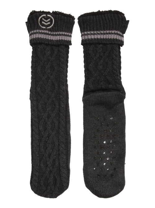 Chaussettes d'intérieur en maille torsadée - fourrées homme Isotoner - Kiabi