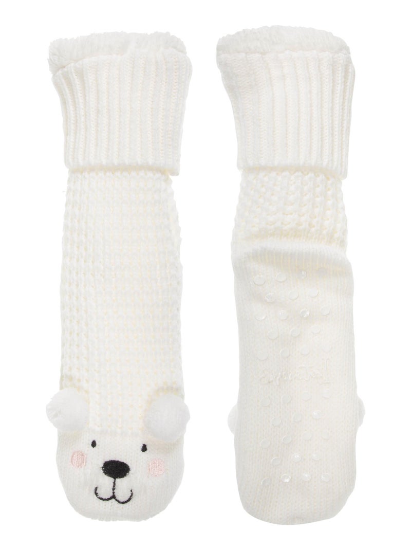 Chaussettes d'intérieur  femme Isotoner Blanc - Kiabi