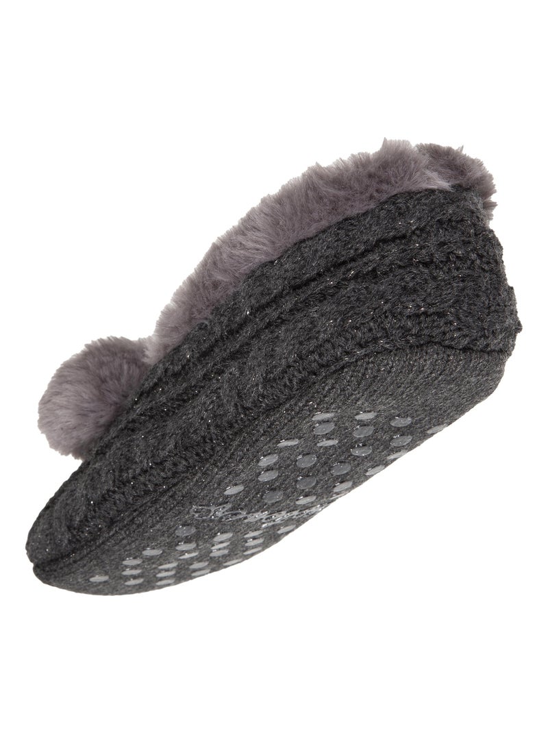 Chaussettes d'intérieur  femme Isotoner Gris foncé - Kiabi