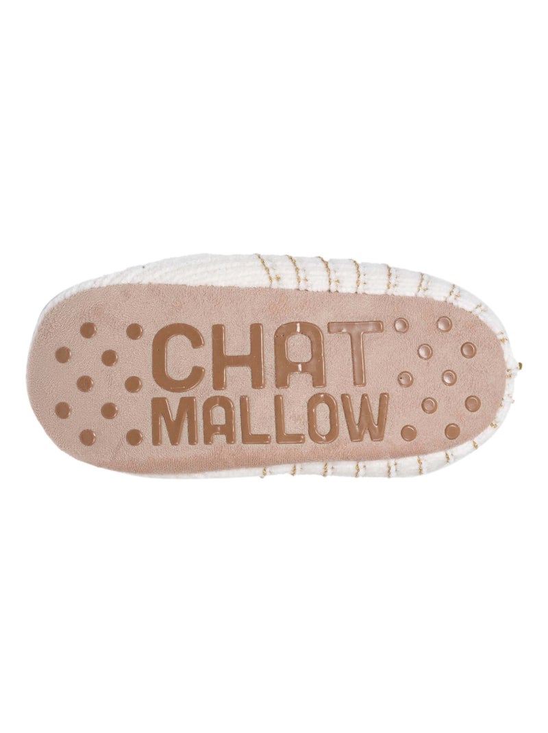 Chaussettes d'intérieur fourrées, antidérapante femme Isotoner Ivoire - Kiabi