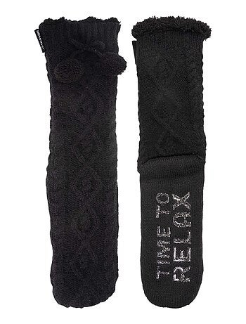 Chaussettes d'intérieur fourrées, antidérapante femme Isotoner
