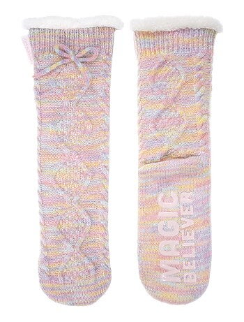 Chaussettes d'intérieur fourrées, antidérapante femme Isotoner