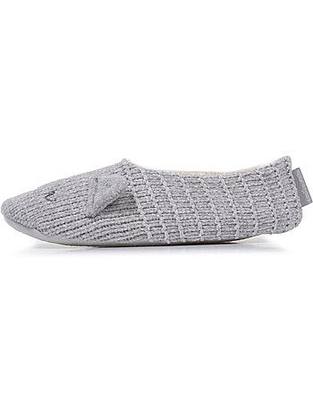 Chaussettes d'intérieur maille chenille - fourrées, antidérapantes femme isotoner