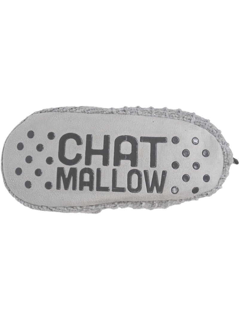 Chaussettes d'intérieur maille chenille - fourrées, antidérapantes femme isotoner Gris Gris - Kiabi