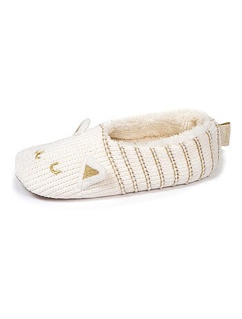 Chaussettes d'intérieur maille chenille - fourrées, antidérapantes femme isotoner