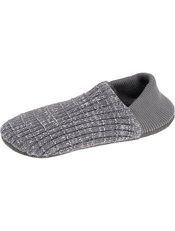 Chaussettes d'intérieur maille côtelée, picots antidérapants homme isotoner