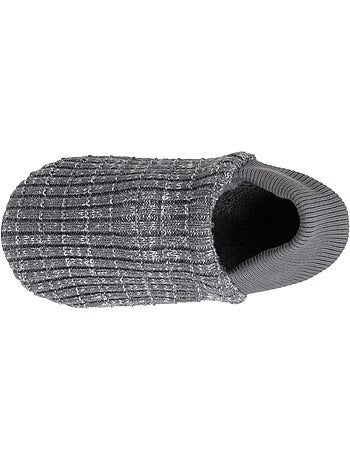 Chaussettes d'intérieur maille côtelée, picots antidérapants homme isotoner