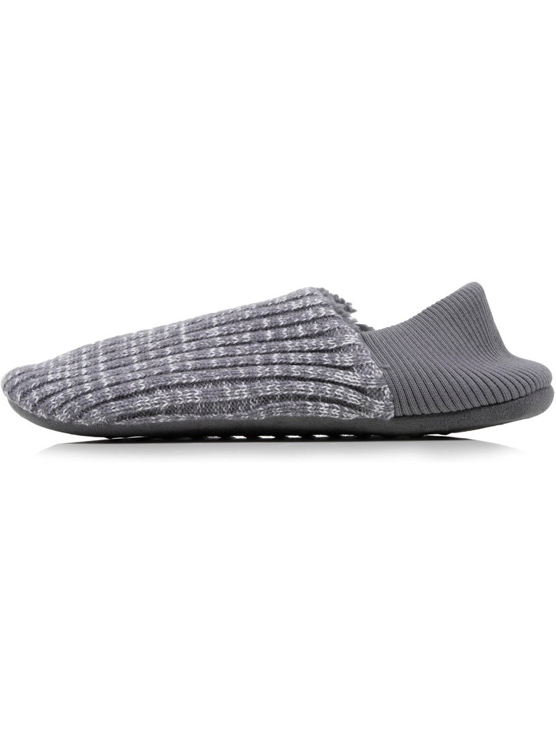 Chaussettes d'intérieur maille côtelée, picots antidérapants homme isotoner Gris chiné - Kiabi