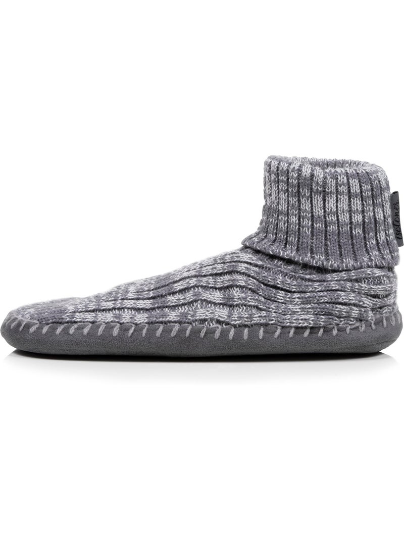 Chaussettes d'intérieur maille côtelée, picots antidérapants homme isotoner Gris chiné - Kiabi