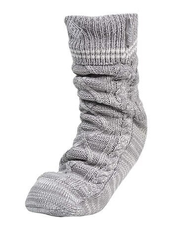 Chaussettes d'intérieur maille fourrées - picots antidérapants homme Isotoner