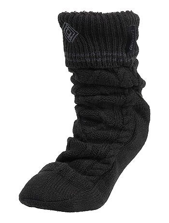 Chaussettes d'intérieur maille fourrées - picots antidérapants homme Isotoner