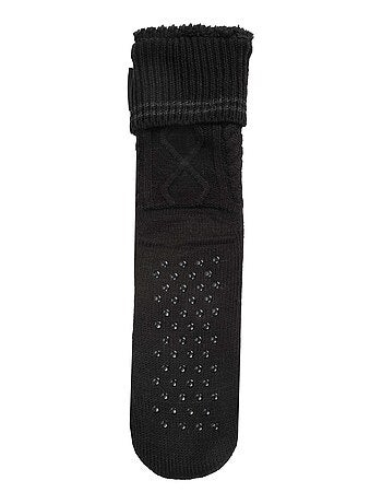 Chaussettes d'intérieur maille fourrées - picots antidérapants homme Isotoner