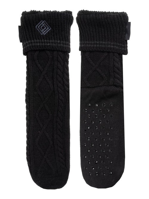 Chaussettes d'intérieur maille fourrées - picots antidérapants homme Isotoner - Kiabi