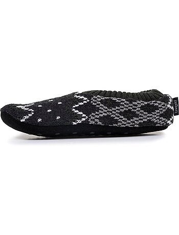 Chaussettes d'intérieur maille fourrées - semelle à picots antidérapants homme isotoner