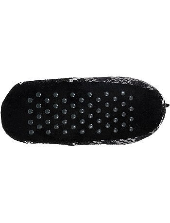 Chaussettes d'intérieur maille fourrées - semelle à picots antidérapants homme isotoner