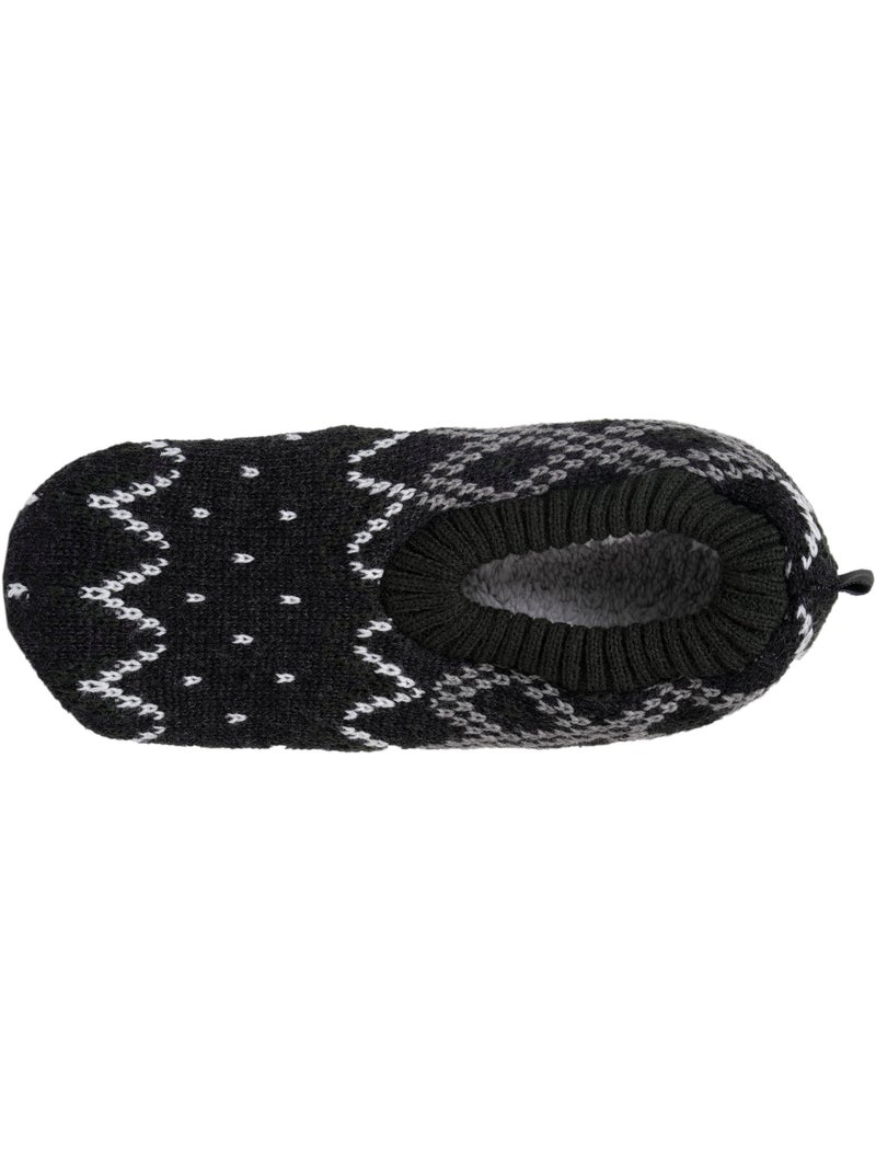 Chaussettes d'intérieur maille fourrées - semelle à picots antidérapants homme isotoner Gris Blanc - Kiabi