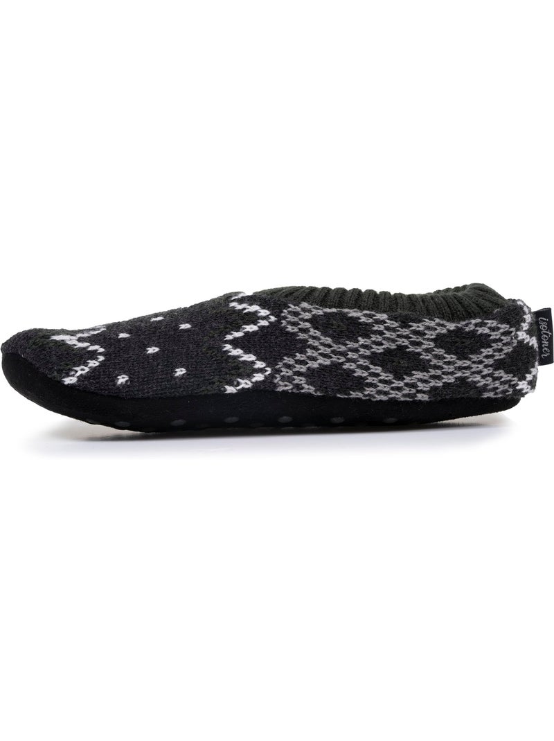 Chaussettes d'intérieur maille fourrées - semelle à picots antidérapants homme isotoner Gris Blanc - Kiabi