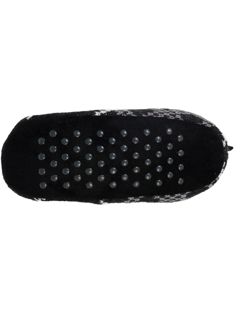 Chaussettes d'intérieur maille fourrées - semelle à picots antidérapants homme isotoner Gris Blanc - Kiabi