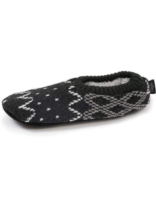 Chaussettes d'intérieur maille fourrées - Semelle suédine à picots antidérapants homme Isotoner - Kiabi