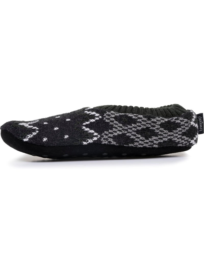 Chaussettes d'intérieur maille fourrées - Semelle suédine à picots antidérapants homme Isotoner Gris Blanc - Kiabi