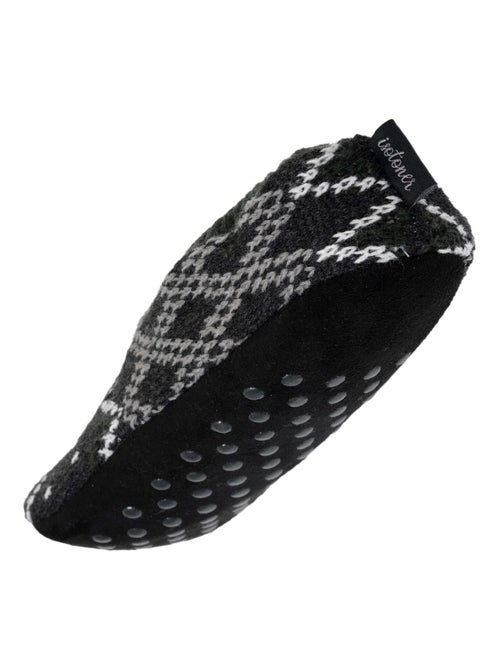 Chaussettes d'intérieur maille fourrées - Semelle suédine à picots antidérapants homme Isotoner - Kiabi