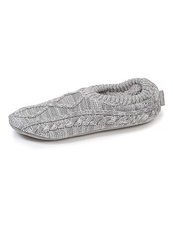 Chaussettes d'intérieur maille fourrées - semelle suédine à picots antidérapants homme Isotoner