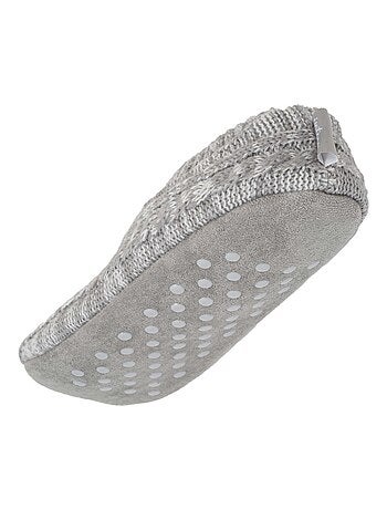 Chaussettes d'intérieur maille fourrées - semelle suédine à picots antidérapants homme Isotoner