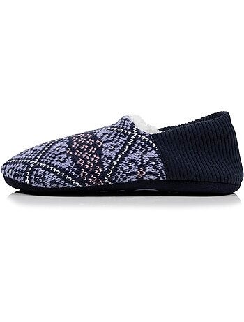 Chaussettes d'intérieur maille jacquard, picots antidérapants femme isotoner