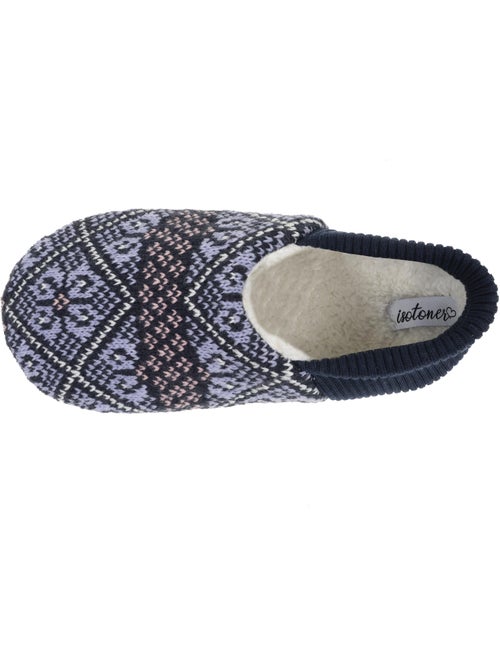 Chaussettes d'intérieur maille jacquard, picots antidérapants femme isotoner - Kiabi