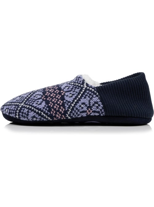 Chaussettes d'intérieur maille jacquard, picots antidérapants femme isotoner - Kiabi