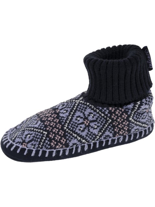 Chaussettes d'intérieur maille jacquard, picots antidérapants femme isotoner - Kiabi