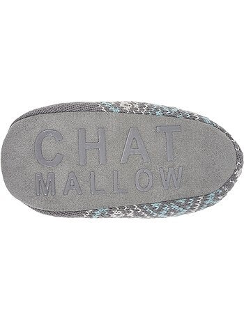 Chaussettes d'intérieur maille jacquard, picots antidérapants femme isotoner