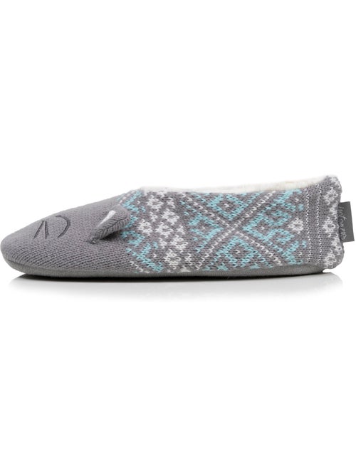Chaussettes d'intérieur maille jacquard, picots antidérapants femme isotoner - Kiabi