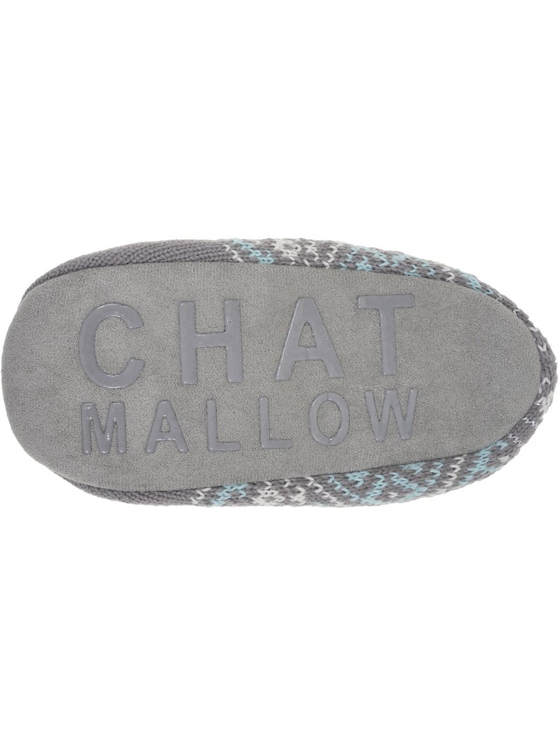 Chaussettes d'intérieur maille jacquard, picots antidérapants femme isotoner Gris Rose - Kiabi