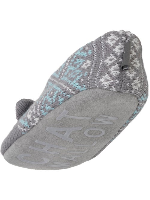 Chaussettes d'intérieur maille jacquard, picots antidérapants femme isotoner - Kiabi