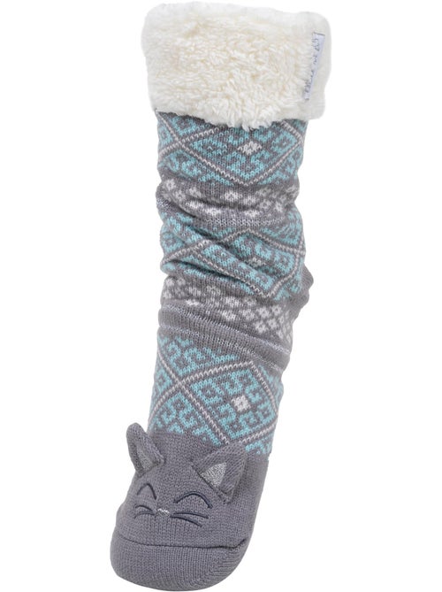 Chaussettes d'intérieur maille jacquard, picots antidérapants femme isotoner - Kiabi Chaussettes d'intérieur maille jacquard, picots antidérapants femme isotoner - Kiabi
