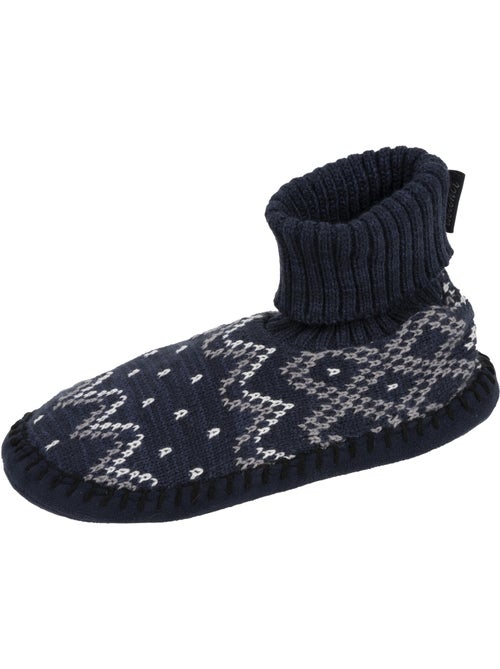 Chaussettes d'intérieur maille jacquard, picots antidérapants homme isotoner - Kiabi