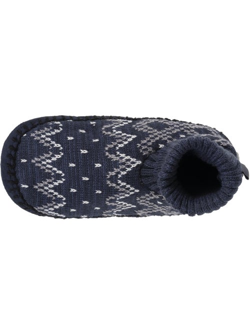 Chaussettes d'intérieur maille jacquard, picots antidérapants homme isotoner - Kiabi