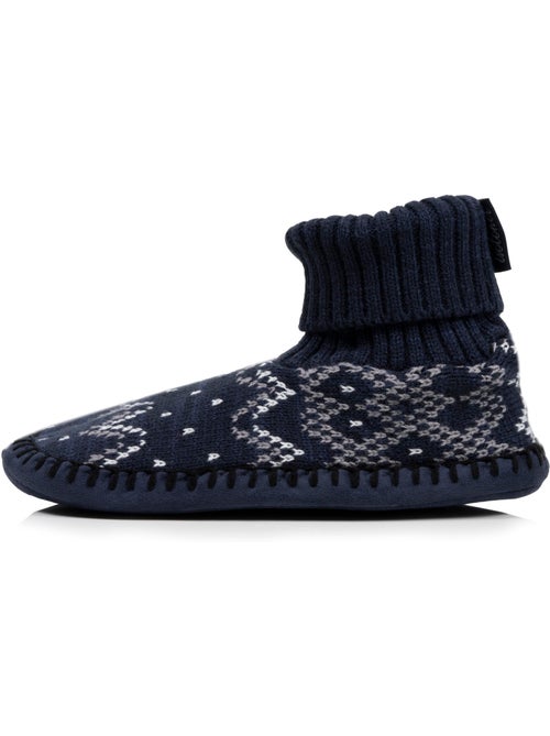 Chaussettes d'intérieur maille jacquard, picots antidérapants homme isotoner - Kiabi