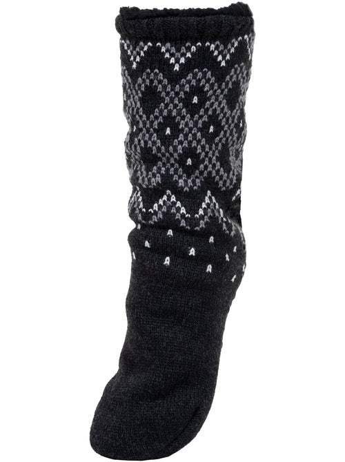 Chaussettes d'intérieur maille jacquard, picots antidérapants homme isotoner - Kiabi