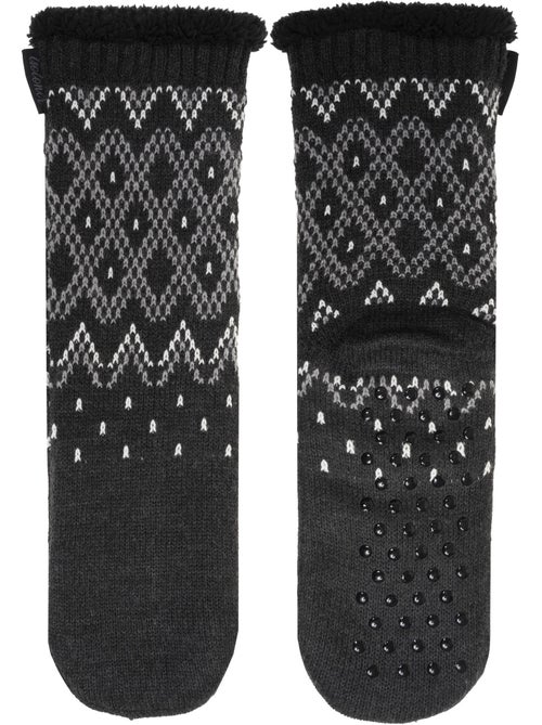 Chaussettes d'intérieur maille jacquard, picots antidérapants homme isotoner - Kiabi
