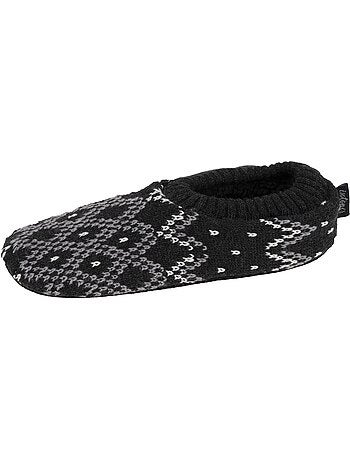 Chaussettes d'intérieur maille jacquard, picots antidérapants homme isotoner